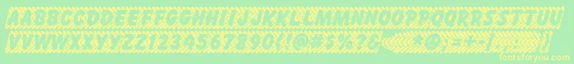 Skidz ffy-Schriftart – Gelbe Schriften auf grünem Hintergrund