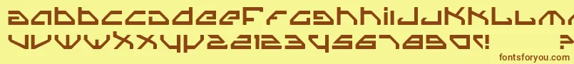 フォントSpy – 茶色の文字が黄色の背景にあります。