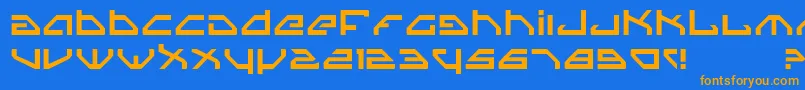 Fonte Spy – fontes laranjas em um fundo azul