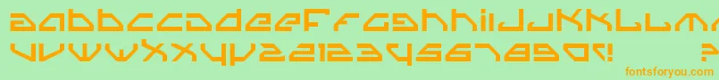 Spy-Schriftart – Orangefarbene Schriften auf grünem Hintergrund