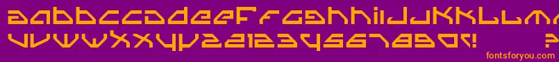 Spy-Schriftart – Orangefarbene Schriften auf violettem Hintergrund