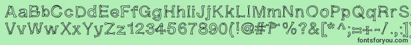 Kalansayetika Font – Black Fonts on Green Background