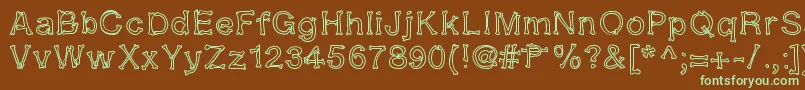 Kalansayetika Font – Green Fonts on Brown Background