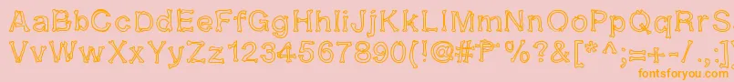 Kalansayetika Font – Orange Fonts on Pink Background