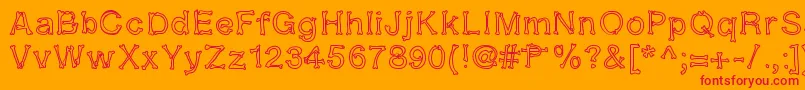 フォントKalansayetika – オレンジの背景に赤い文字