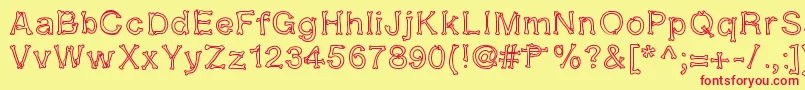 Kalansayetika Font – Red Fonts on Yellow Background