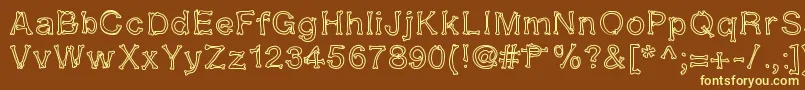 Kalansayetika Font – Yellow Fonts on Brown Background