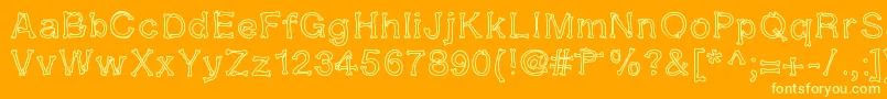 Kalansayetika Font – Yellow Fonts on Orange Background