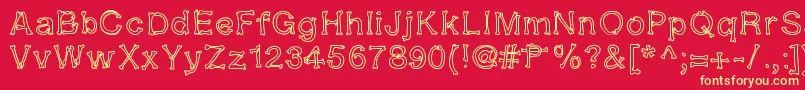 Kalansayetika Font – Yellow Fonts on Red Background
