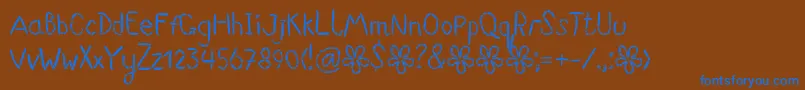 Suwikisu Font – Blue Fonts on Brown Background
