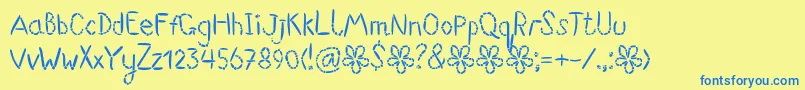 Suwikisu Font – Blue Fonts on Yellow Background