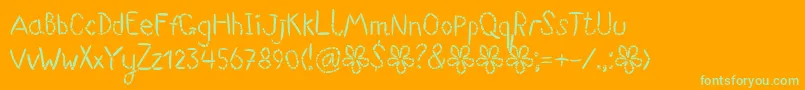 Suwikisu Font – Green Fonts on Orange Background