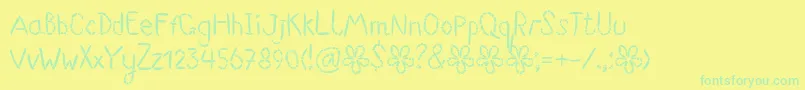 Suwikisu Font – Green Fonts on Yellow Background