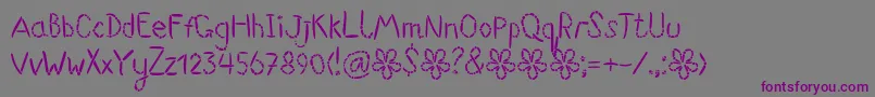 Suwikisu-fontti – violetit fontit harmaalla taustalla