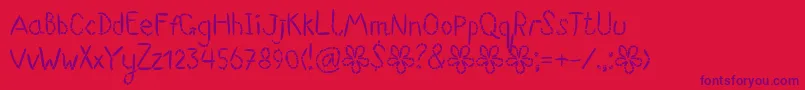 Suwikisu Font – Purple Fonts on Red Background