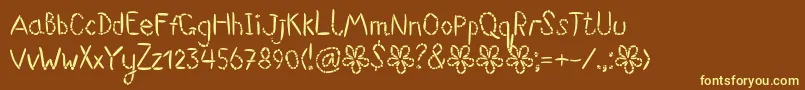 Suwikisu Font – Yellow Fonts on Brown Background
