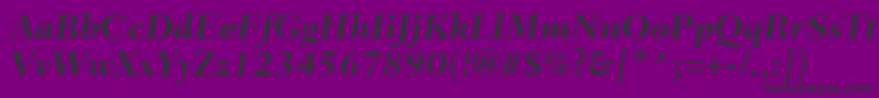 Czcionka FairfieldLt76BoldItalic – czarne czcionki na fioletowym tle