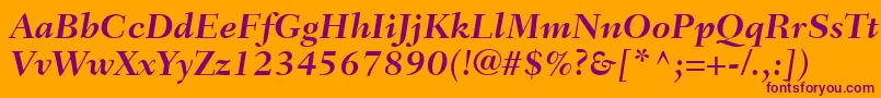 FairfieldLt76BoldItalic Font – Purple Fonts on Orange Background