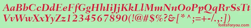 FairfieldLt76BoldItalic Font – Red Fonts on Green Background