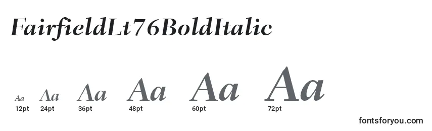 FairfieldLt76BoldItalic Font Sizes