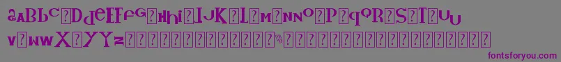 フォントKidVsKatFont – 紫色のフォント、灰色の背景