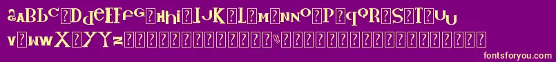 Fonte KidVsKatFont – fontes amarelas em um fundo roxo