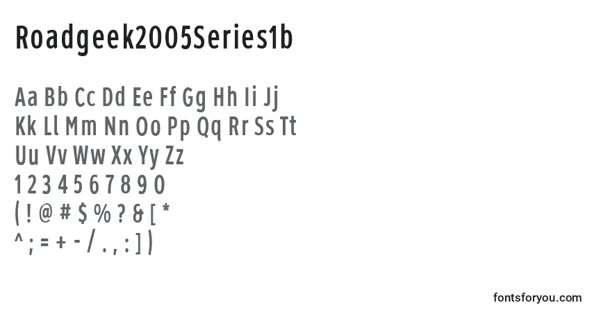 A fonte Roadgeek2005Series1b – alfabeto, números, caracteres especiais
