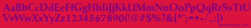 MarathonantiqueXboldRegular Font – Purple Fonts on Red Background