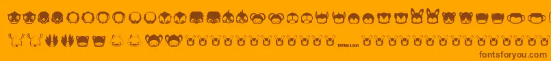 Pictoserie7-fontti – ruskeat fontit oranssilla taustalla