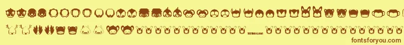 Czcionka Pictoserie7 – brązowe czcionki na żółtym tle