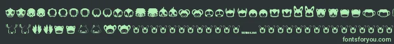 Pictoserie7フォントについての詳細 フォントPictoserie7 – 黒い背景に緑の文字