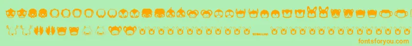 Pictoserie7 Font – Orange Fonts on Green Background