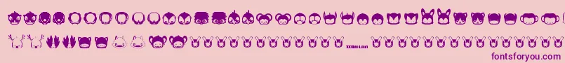 Czcionka Pictoserie7 – fioletowe czcionki na różowym tle