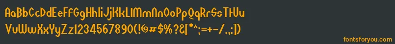 フォントWazoo ffy – 黒い背景にオレンジの文字