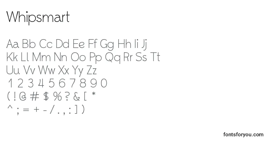 Шрифт Whipsmart – алфавит, цифры, специальные символы