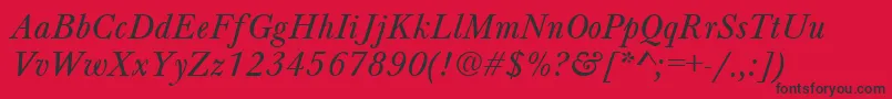 BeautyNormalItalic-Schriftart – Schwarze Schriften auf rotem Hintergrund