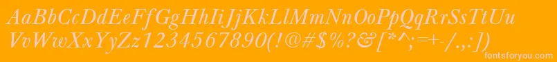 BeautyNormalItalic-Schriftart – Rosa Schriften auf orangefarbenem Hintergrund