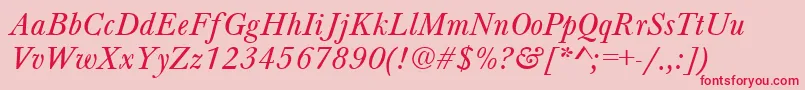 BeautyNormalItalic Font – Red Fonts on Pink Background
