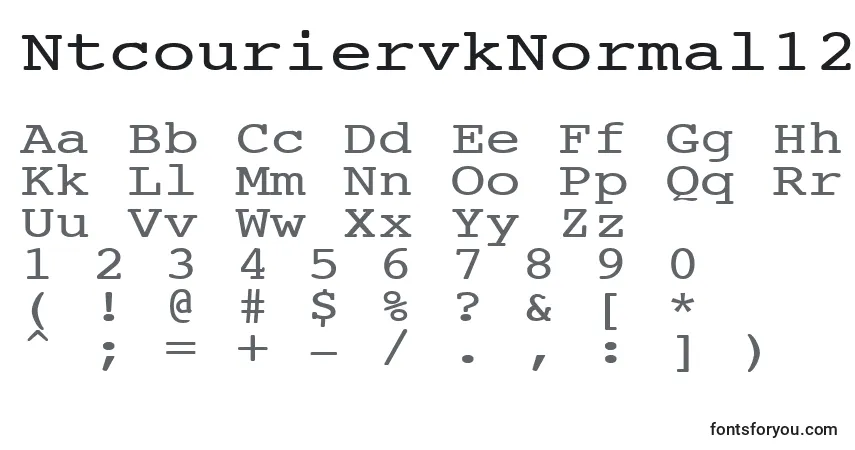 Czcionka NtcouriervkNormal120n – alfabet, cyfry, specjalne znaki