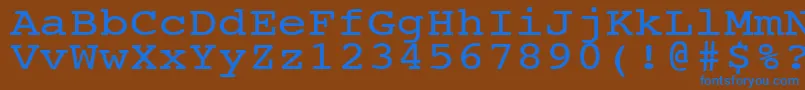 フォントNtcouriervkNormal120n – 茶色の背景に青い文字