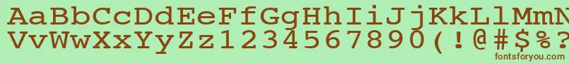 NtcouriervkNormal120n Font – Brown Fonts on Green Background