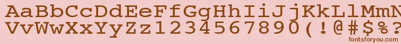 NtcouriervkNormal120n Font – Brown Fonts on Pink Background