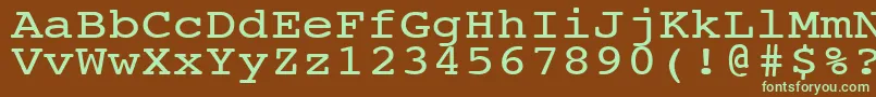 Шрифт NtcouriervkNormal120n – зелёные шрифты на коричневом фоне