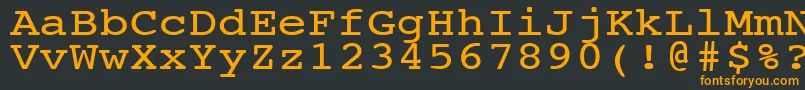 フォントNtcouriervkNormal120n – 黒い背景にオレンジの文字