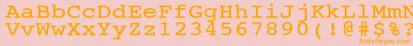 NtcouriervkNormal120n-Schriftart – Orangefarbene Schriften auf rosa Hintergrund