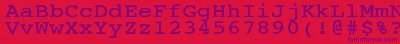 Weitere Informationen zur NtcouriervkNormal120n-Schriftart NtcouriervkNormal120n-Schriftart – Violette Schriften auf rotem Hintergrund