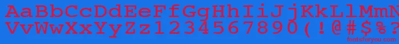 NtcouriervkNormal120n Font – Red Fonts on Blue Background