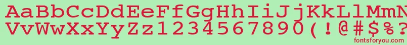 NtcouriervkNormal120n Font – Red Fonts on Green Background