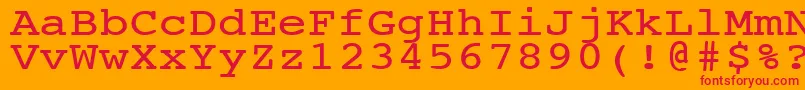 NtcouriervkNormal120n-Schriftart – Rote Schriften auf orangefarbenem Hintergrund