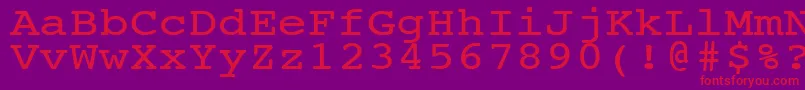 NtcouriervkNormal120n-fontti – punaiset fontit violetilla taustalla